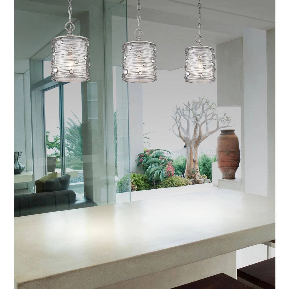 Joia Collection 1-Light Peruvian Silver Mini Pendant by Golden Lighting 5 Joia Collection 1-Light Peruvian Silver Mini Pendant by Golden Lighting - Image 3
