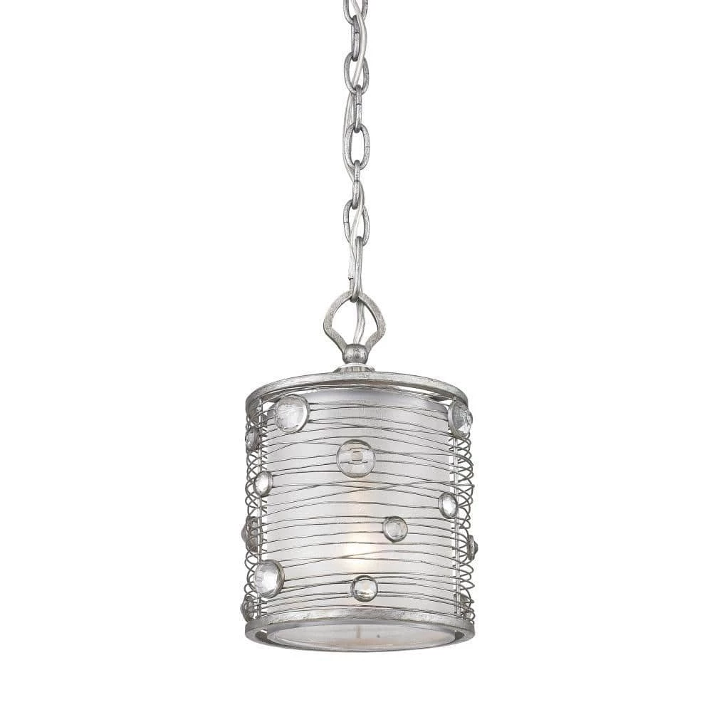Joia Collection 1-Light Peruvian Silver Mini Pendant by Golden Lighting 3 Joia Collection 1-Light Peruvian Silver Mini Pendant by Golden Lighting