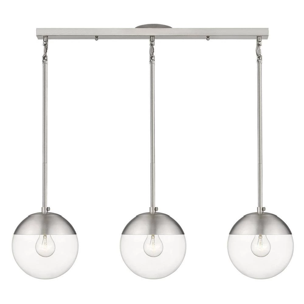 Dixon Linear Pendant in Pewter with Clear Glass and Pewter Cap by Golden Lighting 5 Dixon Linear Pendant in Pewter with Clear Glass and Pewter Cap by Golden Lighting - Image 3