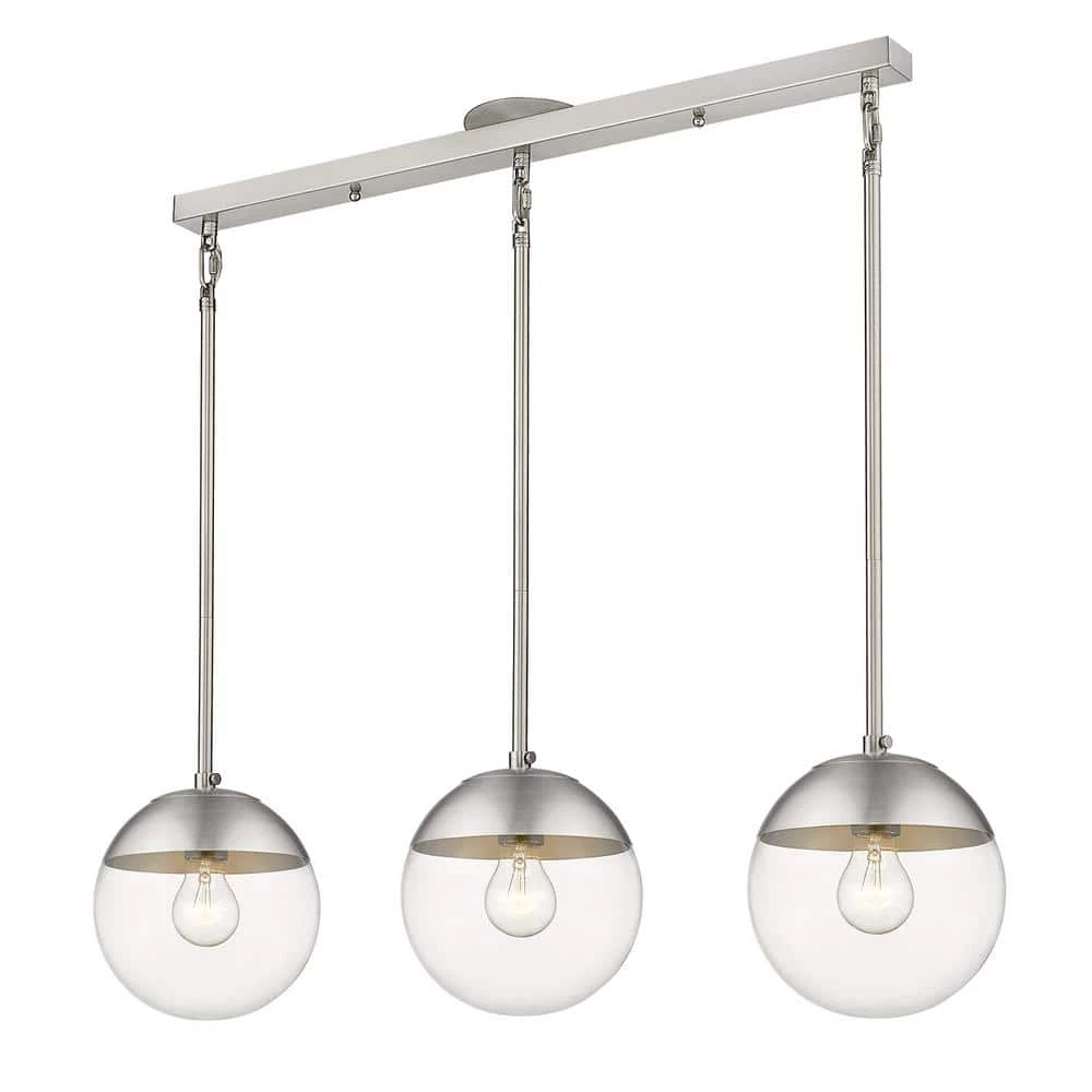 Dixon Linear Pendant in Pewter with Clear Glass and Pewter Cap by Golden Lighting 3 Dixon Linear Pendant in Pewter with Clear Glass and Pewter Cap by Golden Lighting
