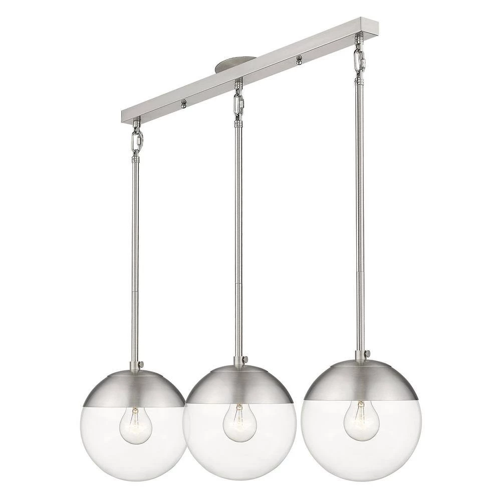 Dixon Linear Pendant in Pewter with Clear Glass and Pewter Cap by Golden Lighting 4 Dixon Linear Pendant in Pewter with Clear Glass and Pewter Cap by Golden Lighting - Image 2