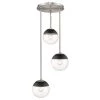 Dixon 3-Light Pendant in Pewter with Clear Glass and Black Cap by Golden Lighting