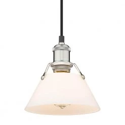 Orwell 7.5 in. 1-Light Pendant in Pewter with Opal Glass Shade by Golden Lighting -Golden Lighting Shop pewter golden lighting chandeliers 3306 s pw op fa 1000