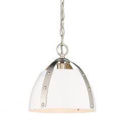 Aldrich 1-Light Small Pendant in Pewter by Golden Lighting -Golden Lighting Shop pewter golden lighting chandeliers 6928 s pw wht 4f 1000