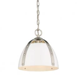 Aldrich 1-Light Small Pendant in Pewter by Golden Lighting
