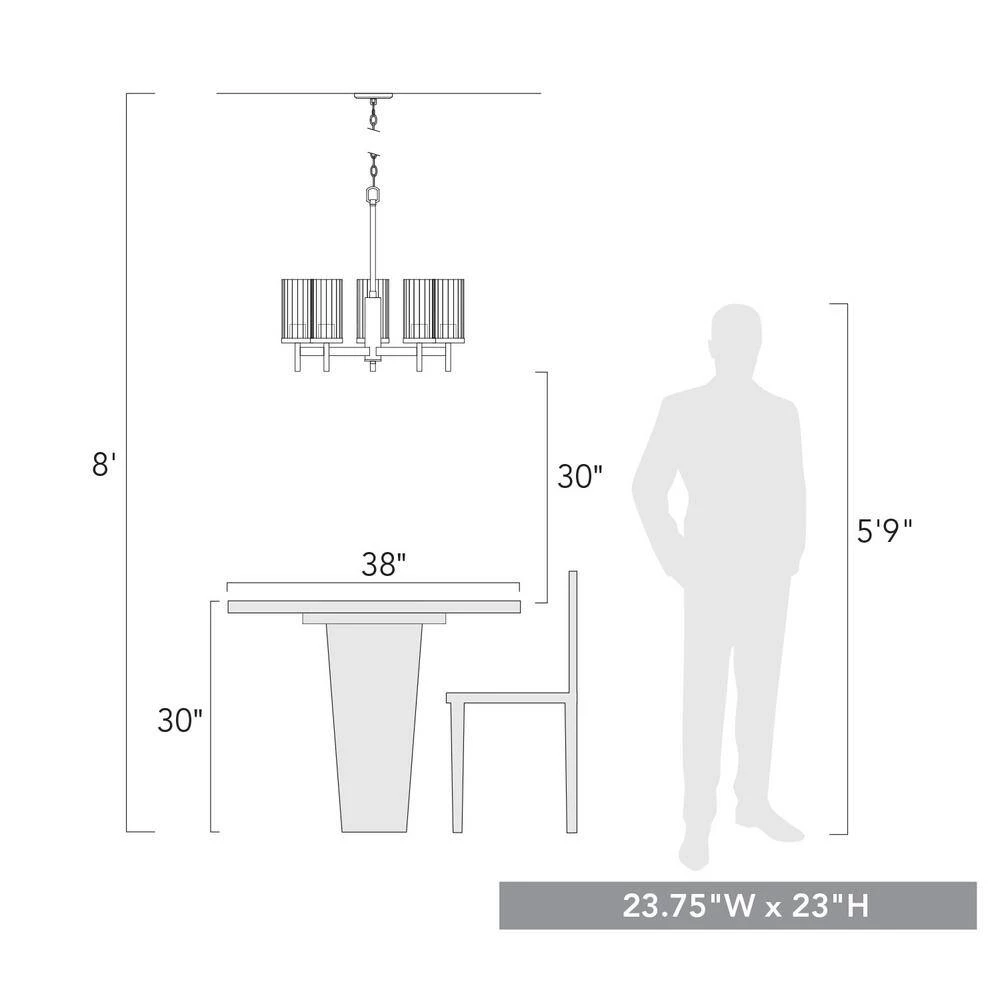 Winslett 5-Light Pewter Wagon Wheel Chandelier by Golden Lighting 8 Winslett 5-Light Pewter Wagon Wheel Chandelier by Golden Lighting - Image 6