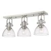Hines 25.13 in. 3-Light Pewter with Seeded Glass Semi-Flush Mount by Golden Lighting -Golden Lighting Shop pewter golden lighting flush mount lights 3118 3sf pw sd 64 1000