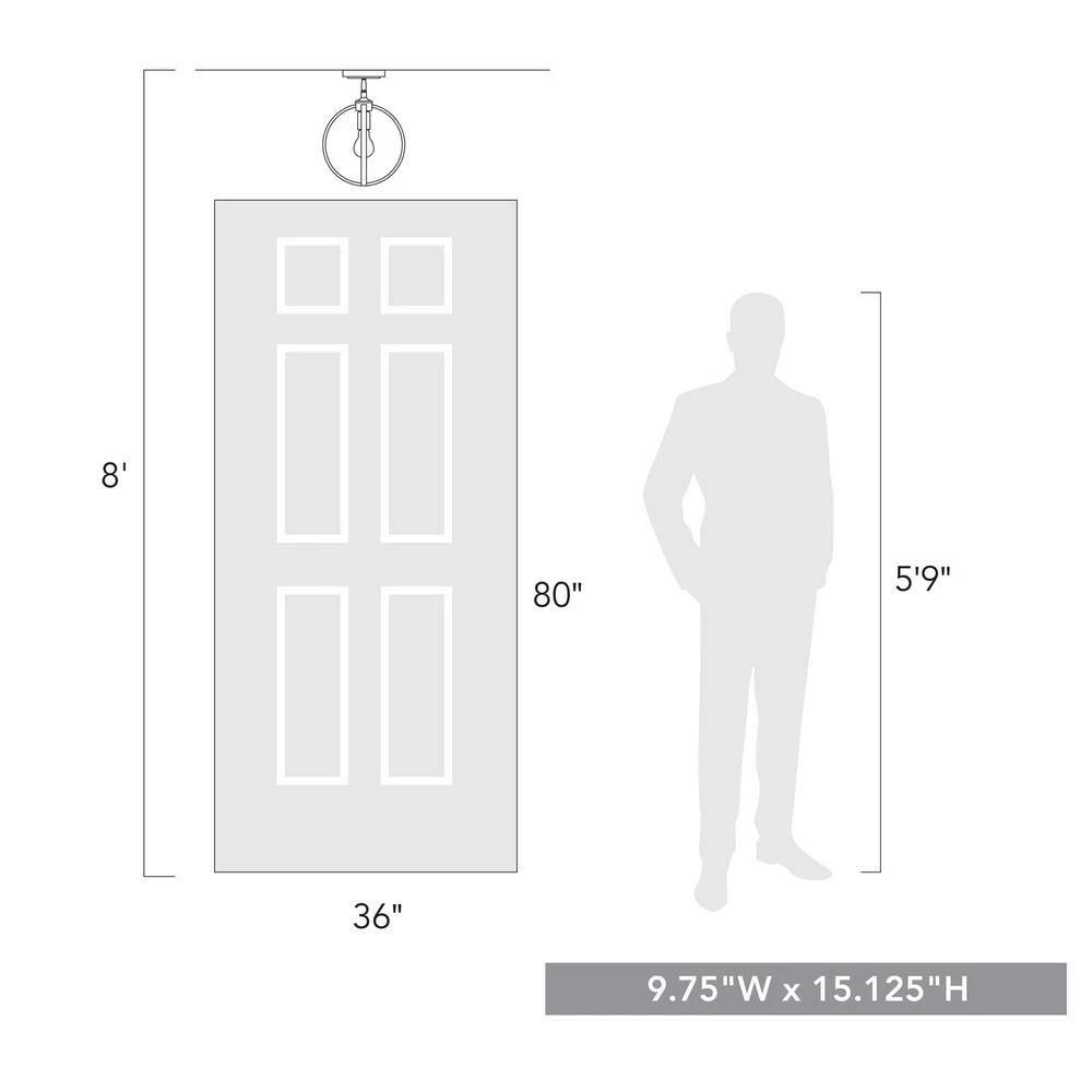 Colson 1-Light 9.75 in. Semi-Flush in Pewter by Golden Lighting 5 Colson 1-Light 9.75 in. Semi-Flush in Pewter by Golden Lighting - Image 3