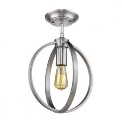 Colson 1-Light 9.75 in. Semi-Flush in Pewter by Golden Lighting