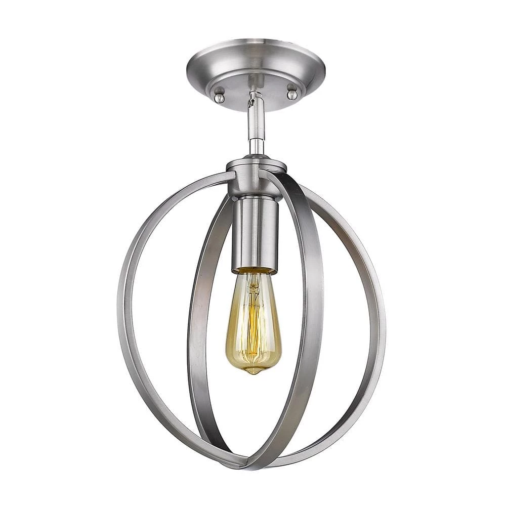 Colson 1-Light 9.75 in. Semi-Flush in Pewter by Golden Lighting 3 Colson 1-Light 9.75 in. Semi-Flush in Pewter by Golden Lighting