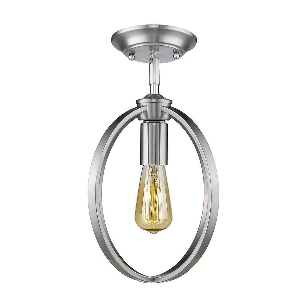 Colson 1-Light 9.75 in. Semi-Flush in Pewter by Golden Lighting 4 Colson 1-Light 9.75 in. Semi-Flush in Pewter by Golden Lighting - Image 2