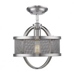 Colson 15.125 in. 1-Light Pewter Semi-Flush Mount by Golden Lighting 6 Colson 15.125 in. 1-Light Pewter Semi-Flush Mount by Golden Lighting -Golden Lighting Shop pewter golden lighting flush mount lights 3167 1sf pw pw c3 1000