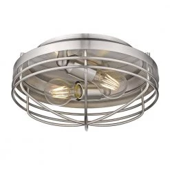 Seaport 12 in. 2-Light Pewter Flush Mount by Golden Lighting -Golden Lighting Shop pewter golden lighting flush mount lights 9808 fm pw 4f 1000