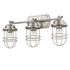 Seaport 21.13 in. 3-Lights Pewter Linear Semi-Flush Mount by Golden Lighting 8 Seaport 21.13 in. 3-Lights Pewter Linear Semi-Flush Mount by Golden Lighting -Golden Lighting Shop pewter golden lighting flush mount lights 9808 lsf pw 4f 1000