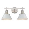 Orwell 18.25 in. 2-Light Pewter Vanity Light with Dusky Blue Shades by Golden Lighting