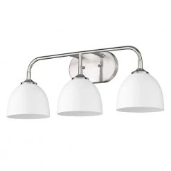 Zoey 8 in. 3-Light Pewter Vanity Light by Golden Lighting -Golden Lighting Shop pewter golden lighting vanity lighting 6956 ba3 pw wht 4f 1000