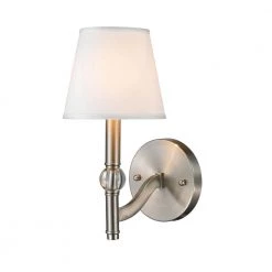 Waverly Collection 1-Light Pewter Sconce by Golden Lighting -Golden Lighting Shop pewter golden lighting wall sconces 5001wmppwcwh 4f 1000