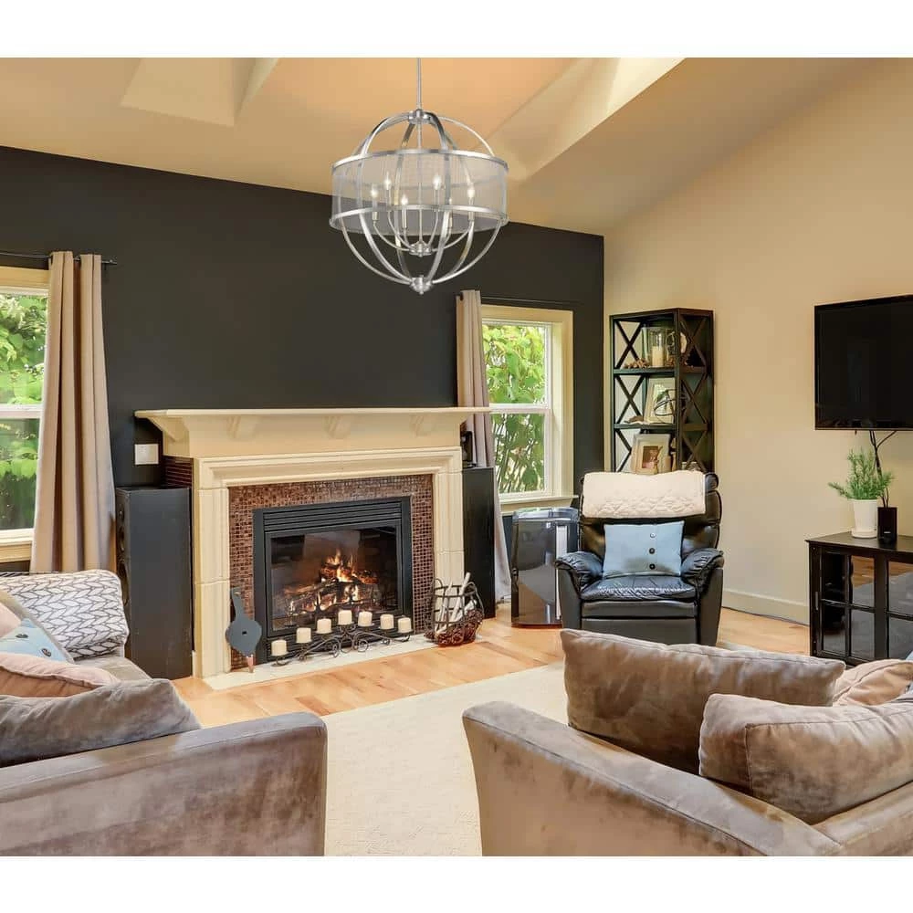 Colson PW 6-Light Pewter Chandelier by Golden Lighting 6 Colson PW 6-Light Pewter Chandelier by Golden Lighting - Image 4