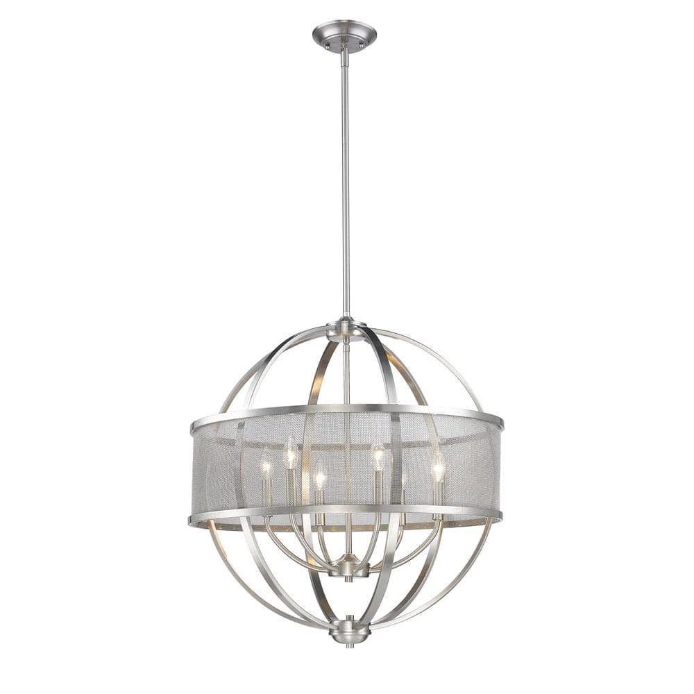 Colson PW 6-Light Pewter Chandelier by Golden Lighting 5 Colson PW 6-Light Pewter Chandelier by Golden Lighting - Image 3