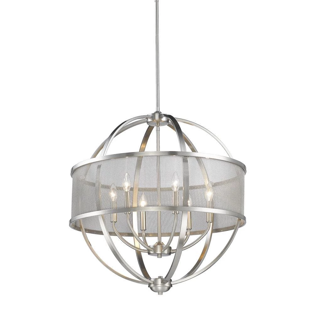 Colson PW 6-Light Pewter Chandelier by Golden Lighting 4 Colson PW 6-Light Pewter Chandelier by Golden Lighting - Image 2