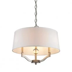 Waverly Collection 3-Light Pewter Semi-Flush Light by Golden Lighting -Golden Lighting Shop pewter with chrome shade golden lighting flush mount lights 500sfmppwcwh c3 1000