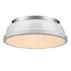 Duncan 14 in. 2-Light Pewter Flush Mount with Gloss White Shade by Golden Lighting 1 Duncan 14 in. 2-Light Pewter Flush Mount with Gloss White Shade by Golden Lighting -Golden Lighting Shop pewter with gloss white shade golden lighting flush mount lights 3602 14 pw wh 64 1000