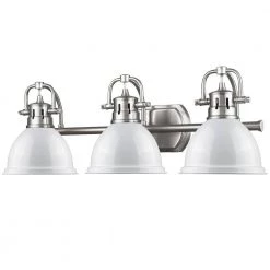 Duncan 3-Light Pewter Bath Light with White Shade by Golden Lighting 9 Duncan 3-Light Pewter Bath Light with White Shade by Golden Lighting -Golden Lighting Shop pewter with gloss white shade golden lighting vanity lighting 3602 ba3 pw wh 4f 1000