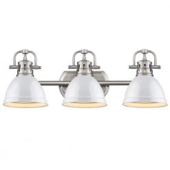 Duncan 3-Light Pewter Bath Light with White Shade by Golden Lighting 8 Duncan 3-Light Pewter Bath Light with White Shade by Golden Lighting -Golden Lighting Shop pewter with gloss white shade golden lighting vanity lighting 3602 ba3 pw wh c3 1000