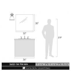 Duncan Collection 1-Light Pewter Sconce by Golden Lighting -Golden Lighting Shop pewter with gloss white shade golden lighting wall sconces 6021wmppwwh 4f 1000