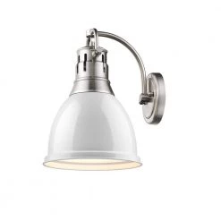 Duncan Collection 1-Light Pewter Sconce by Golden Lighting