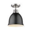 Duncan Collection 1-Light Pewter Flush Mount with Matte Black Shade by Golden Lighting 2 Duncan Collection 1-Light Pewter Flush Mount with Matte Black Shade by Golden Lighting -Golden Lighting Shop pewter with matte black shade golden lighting flush mount lights 3602 fm pw blk 64 1000