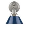 Orwell PW 1-Light Pewter Bath Light with Navy Blue Shade by Golden Lighting -Golden Lighting Shop pewter with navy shade golden lighting vanity lighting 3306 ba1 pw nvy 64 1000