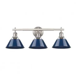 Orwell PW 3-Light Pewter Bath Light with Navy Blue Shade by Golden Lighting 7 Orwell PW 3-Light Pewter Bath Light with Navy Blue Shade by Golden Lighting -Golden Lighting Shop pewter with navy shades golden lighting vanity lighting 3306 ba3 pw nvy c3 1000