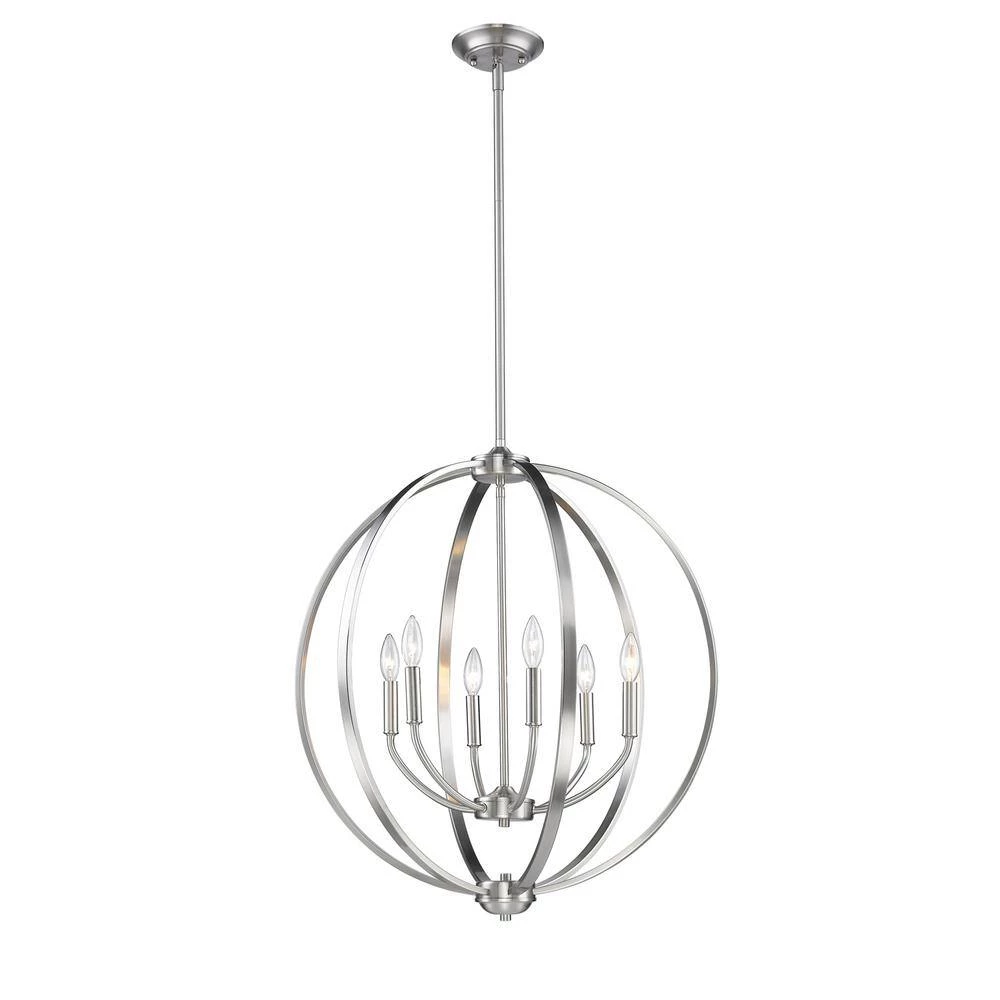 Colson PW 6-Light Pewter Chandelier by Golden Lighting 5 Colson PW 6-Light Pewter Chandelier by Golden Lighting - Image 3