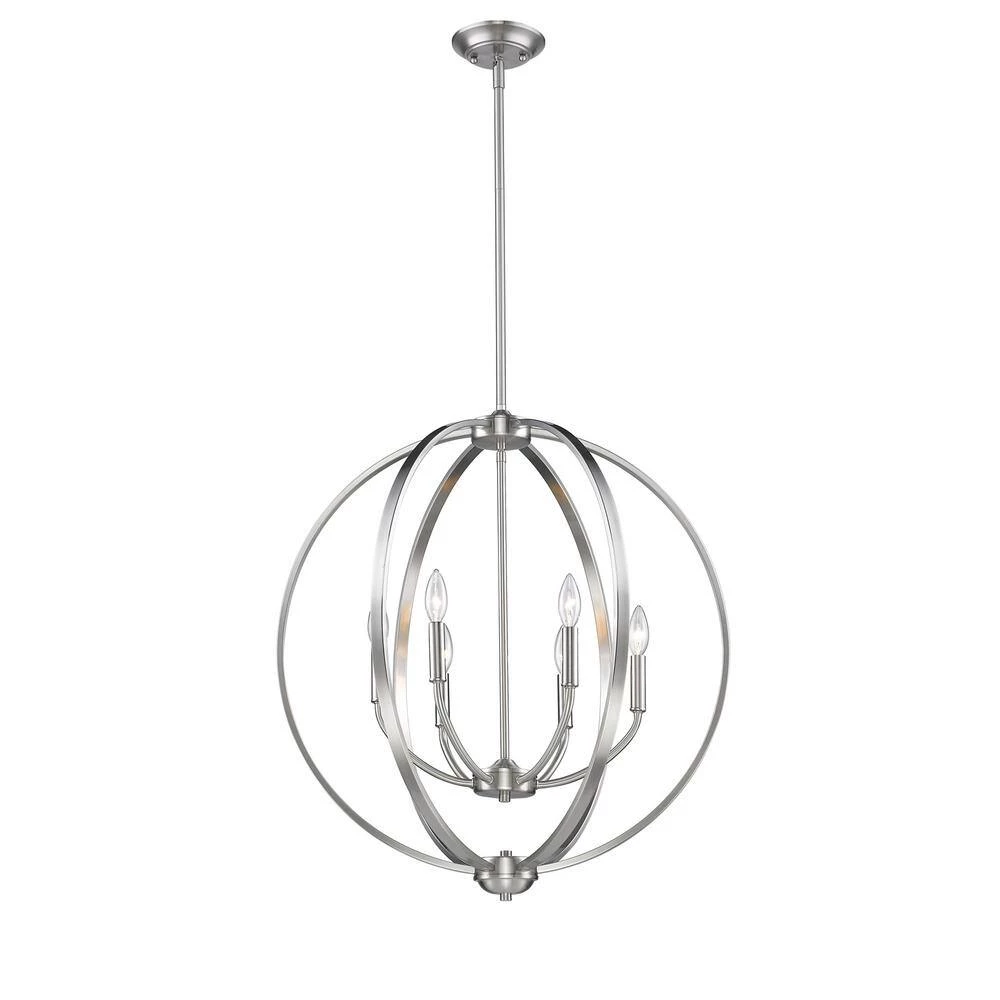 Colson PW 6-Light Pewter Chandelier by Golden Lighting 4 Colson PW 6-Light Pewter Chandelier by Golden Lighting - Image 2