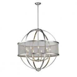 Colson PW 9-Light Pewter Chandelier by Golden Lighting 9 Colson PW 9-Light Pewter Chandelier by Golden Lighting -Golden Lighting Shop pewter with pewter shade golden lighting chandeliers 3167 9 pw pw 4f 1000