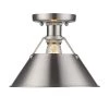 Orwell PW 1-Light Pewter Flush Mount Light by Golden Lighting 2 Orwell PW 1-Light Pewter Flush Mount Light by Golden Lighting -Golden Lighting Shop pewter with pewter shade golden lighting flush mount lights 3306 fm pw pw 64 1000