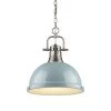 Duncan 1-Light Pewter Pendant by Golden Lighting 2 Duncan 1-Light Pewter Pendant by Golden Lighting -Golden Lighting Shop pewter with seafoam shade golden lighting chandeliers 602lmppwsf 64 1000