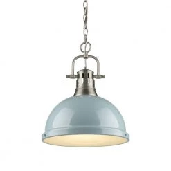 Duncan 1-Light Pewter Pendant by Golden Lighting