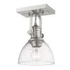 Hines 6.88 in. 1-Light Pewter with Seeded Glass Semi-Flush Mount by Golden Lighting 1 Hines 6.88 in. 1-Light Pewter with Seeded Glass Semi-Flush Mount by Golden Lighting -Golden Lighting Shop pewter with seeded glass golden lighting flush mount lights 3118 1sf pw sd 64 1000
