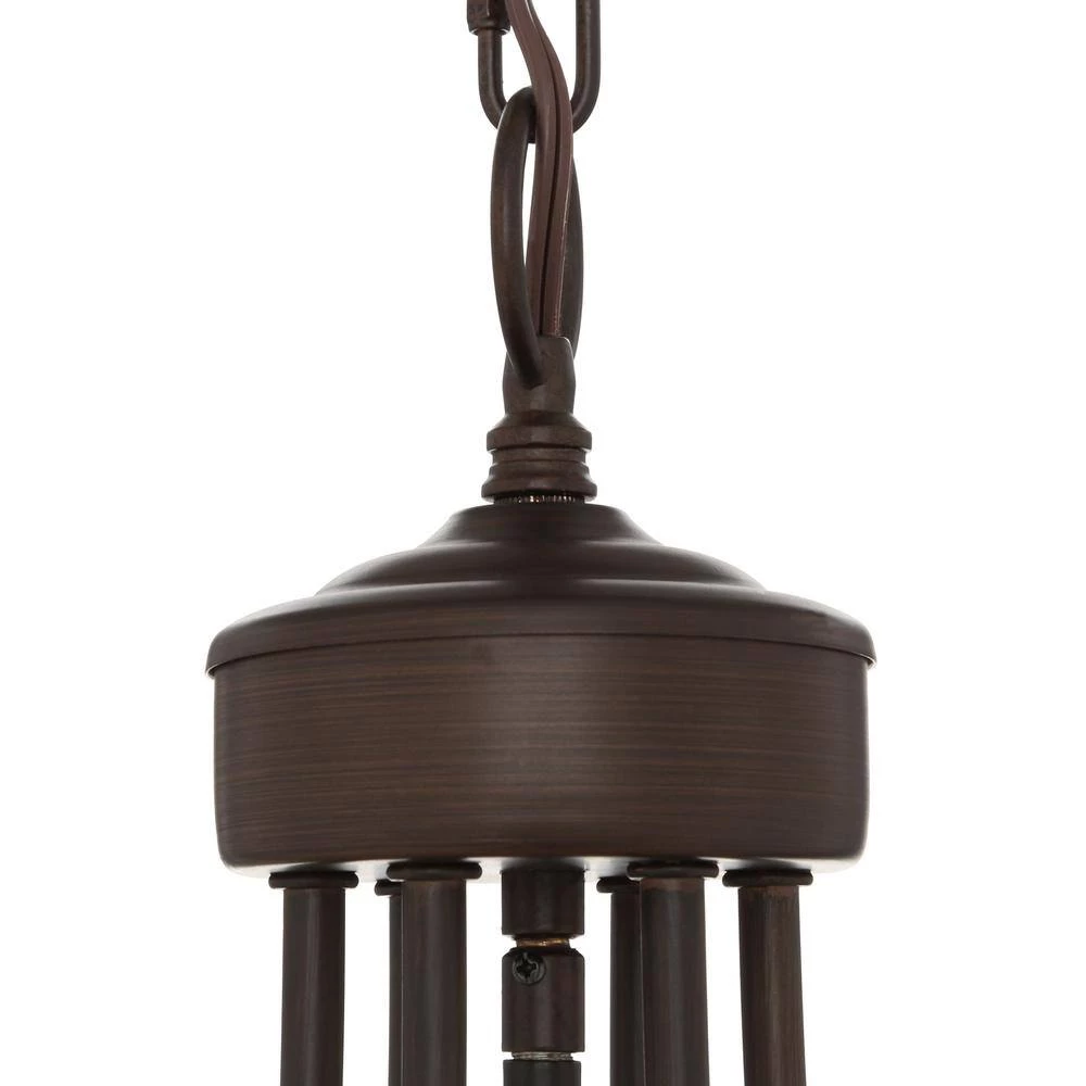 Maddox Collection 9-Light Rubbed Bronze 2-Tier Chandelier by Golden Lighting 7 Maddox Collection 9-Light Rubbed Bronze 2-Tier Chandelier by Golden Lighting - Image 5