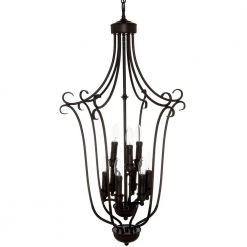 Maddox Collection 9-Light Rubbed Bronze 2-Tier Chandelier by Golden Lighting 15 Maddox Collection 9-Light Rubbed Bronze 2-Tier Chandelier by Golden Lighting -Golden Lighting Shop rubbed bronze finish golden lighting chandeliers 4279mprbz 40 1000