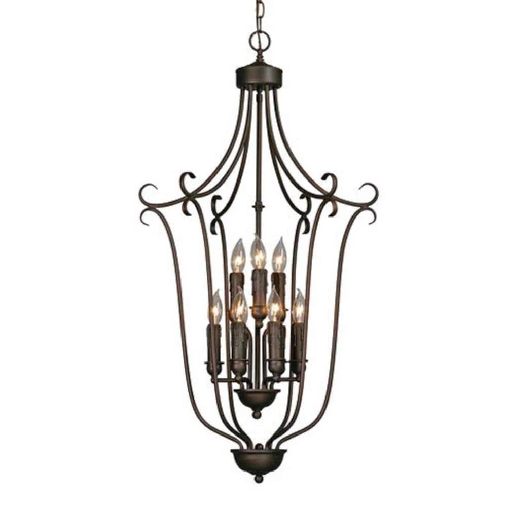 Maddox Collection 9-Light Rubbed Bronze 2-Tier Chandelier by Golden Lighting 3 Maddox Collection 9-Light Rubbed Bronze 2-Tier Chandelier by Golden Lighting