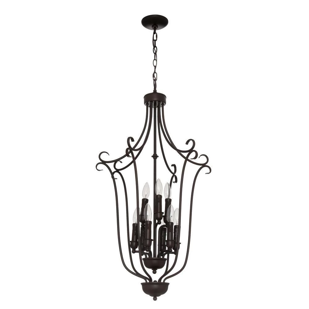 Maddox Collection 9-Light Rubbed Bronze 2-Tier Chandelier by Golden Lighting 9 Maddox Collection 9-Light Rubbed Bronze 2-Tier Chandelier by Golden Lighting - Image 7
