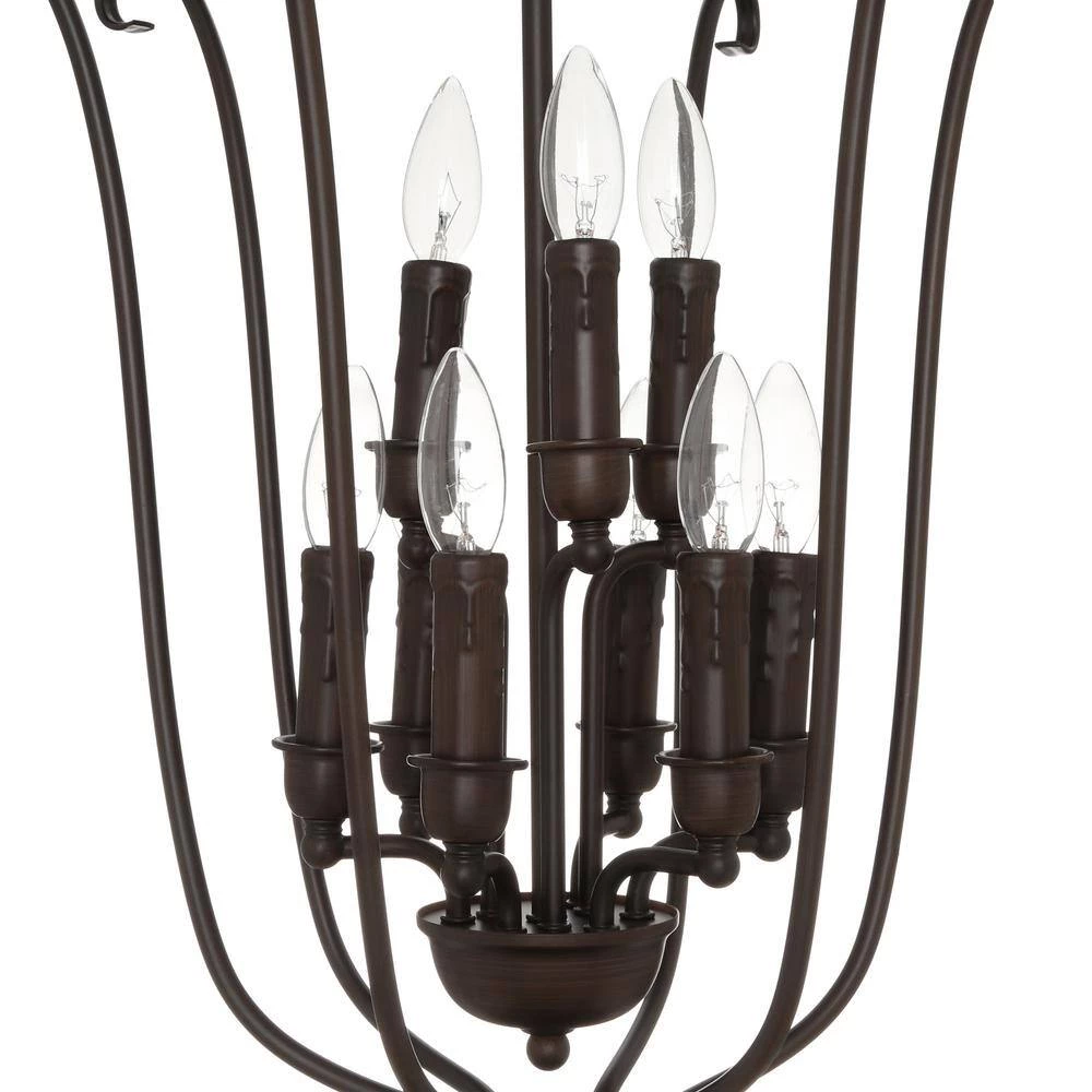 Maddox Collection 9-Light Rubbed Bronze 2-Tier Chandelier by Golden Lighting 10 Maddox Collection 9-Light Rubbed Bronze 2-Tier Chandelier by Golden Lighting - Image 8