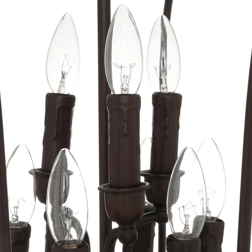 Maddox Collection 9-Light Rubbed Bronze 2-Tier Chandelier by Golden Lighting 4 Maddox Collection 9-Light Rubbed Bronze 2-Tier Chandelier by Golden Lighting - Image 2