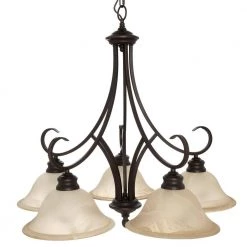 Lancaster Collection 5-Light Rubbed Bronze Chandelier by Golden Lighting -Golden Lighting Shop rubbed bronze golden lighting chandeliers 005d5mprbz e1 1000