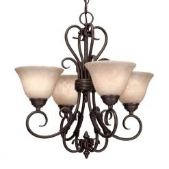 Homestead Collection 4-Light Rubbed Bronze Chandelier by Golden Lighting