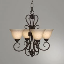 Homestead Collection 4-Light Rubbed Bronze Chandelier by Golden Lighting -Golden Lighting Shop rubbed bronze golden lighting chandeliers 606gm4mprbztea c3 1000