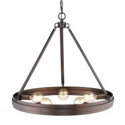 Drew 5-Light Rubbed Bronze Chandelier by Golden Lighting -Golden Lighting Shop rubbed bronze golden lighting chandeliers 7036 5 rbz 1f 1000